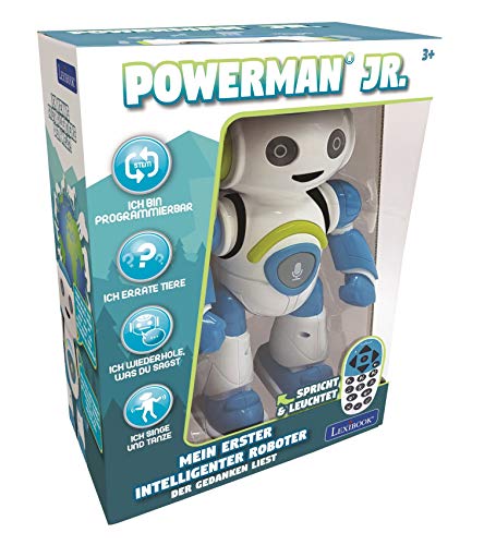 Powerman Jr. Intelligenter Roboter für Kinder der Gedanken liest – Spielzeug für Kinder-Tanzt Musiziert Tier-Quiz STEM Programmierbar Fernbedienung Roboter – Grün/blau-ROB20DE - 6