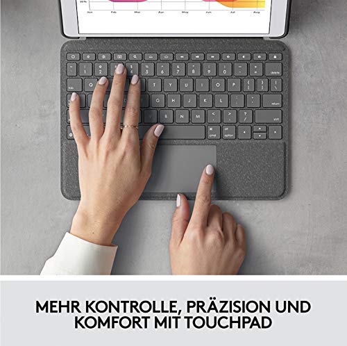 Logitech Combo Touch für iPad (7., 8. und 9. Generation) Schutzcase mit Präzisions-Trackpad, Notebook-ähnlicher Tastatur mit Hintergrundbeleuchtung, Smart Connector, Deutsches QWERTZ-Layout – Schwarz - 2