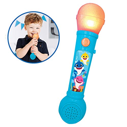 Lexibook MIC80BS Pinkfong Baby Shark Aufleuchtendes Mikrofon für Kinder, musikalisches Spiel, eingebauter Lautsprecher, Lichteffekte, inklusive Demo-Melodien, blau/Oranje - 2