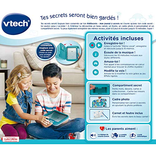 Vtech – KidiSecrets – My Journal à Secrets blau – Tagebuch mit Code / 6 – 12 Jahre – französische Version - 6