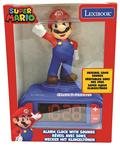 – Digitalwecker mit Nintendo Super Mario Klingeltönen – für Kinder mit Snooze, Kinderuhr, Blau / Rot Farbe – RL800NI - 6