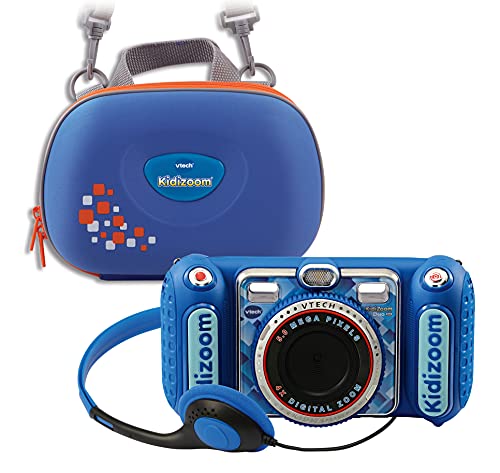 Vtech 80-520094 80-520094-KidiZoom Duo DX inkl. Tragetasche blau Kinderkamera & SanDisk Ultra 32 GB microSDHC Speicherkarte + SD-Adapter mit A1 App-Leistung bis zu 120 MB/s, Klasse 10, U1 - 2
