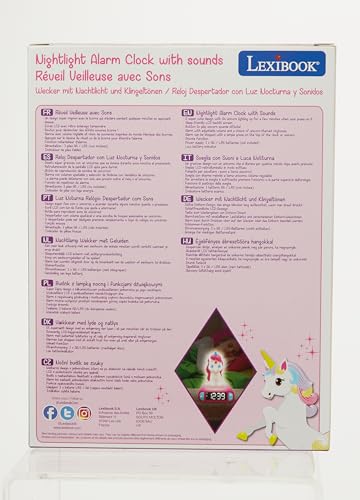 Lexibook RL800UNI Wecker Klingeltönen, Digitalwecker für Kinder mit Nachtlicht und Snooze, Kinderuhr, leuchtendes Einhorn, rosa Farbe - 13