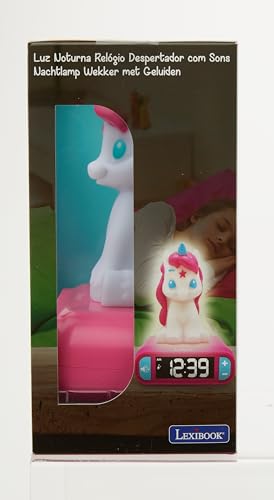 Lexibook RL800UNI Wecker Klingeltönen, Digitalwecker für Kinder mit Nachtlicht und Snooze, Kinderuhr, leuchtendes Einhorn, rosa Farbe - 14