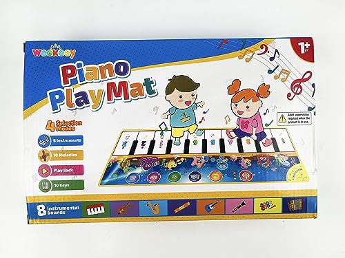 Weokeey Klaviermatte, Tanzmatte Musikmatte Lernspielzeug rutschfest Kinderspielzeug Baby Spielzeug Geschenk für Mädchen Junge Kleinkind Kinder ab 1 2 3 Jahre, 110*36cm - 8