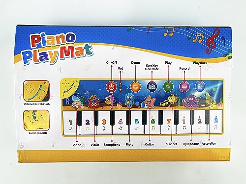 Weokeey Klaviermatte, Tanzmatte Musikmatte Lernspielzeug rutschfest Kinderspielzeug Baby Spielzeug Geschenk für Mädchen Junge Kleinkind Kinder ab 1 2 3 Jahre, 110*36cm - 9