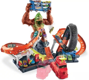 Hot Wheels Autorennbahn City Slam Gorilla, mit Geräuschen von Mattel GTT94