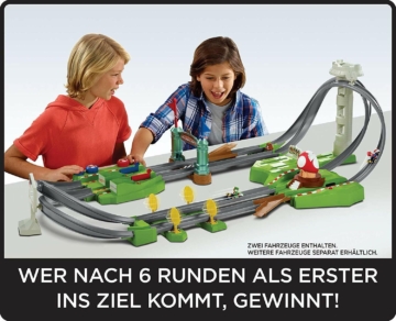 Hot Wheels Mario Kart Rennbahn Rundkurs Trackset + 2 Modellautos Yoshi NEU & OVP