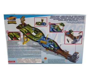 Hot Wheels Monster Trucks Wettkampf Rennstrecke Auto Rennbahn Bigfoot Gunkster