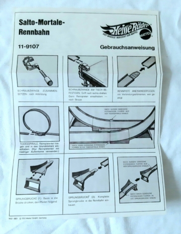 Mattel Heiße Räder Salto-Mortale Rennbahn 11-9107, Vintage, 70er Jahre mit Autos