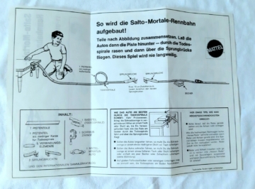 Mattel Heiße Räder Salto-Mortale Rennbahn 11-9107, Vintage, 70er Jahre mit Autos